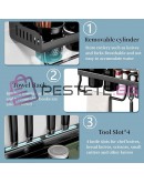 Стенен органайзер за кухня 2 етажа поставка за прибори подправки